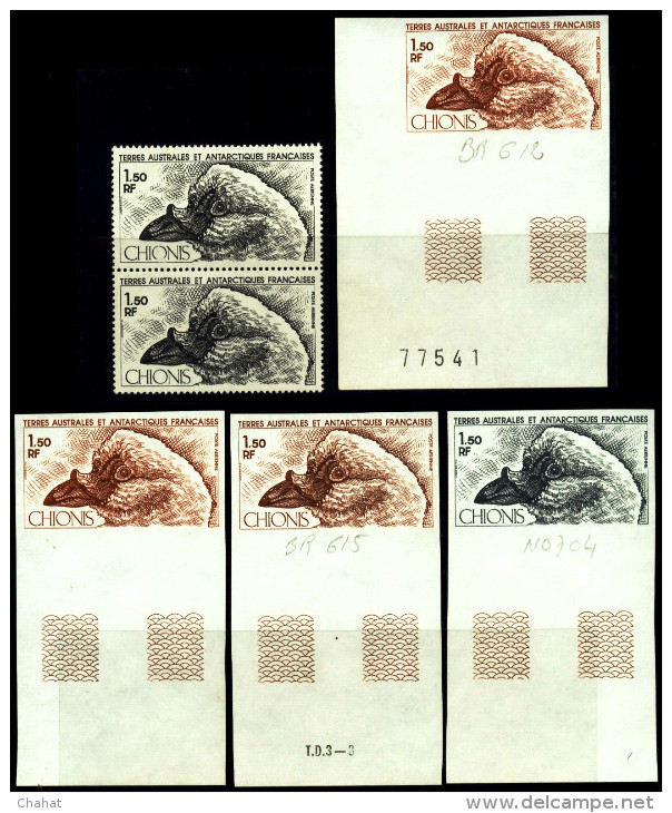 MARINE BIRDS-BLACK FACED SHEATHBILL-FRENCH ANTARCTIC TERRITORY-IMPERF COLOR TRIALS-SCARCE-MNH-A5-785 - Albatros