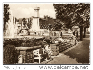 Bad Salzuflen - S/w An Der Fontäne Beim Kurparkeingang - Bad Salzuflen