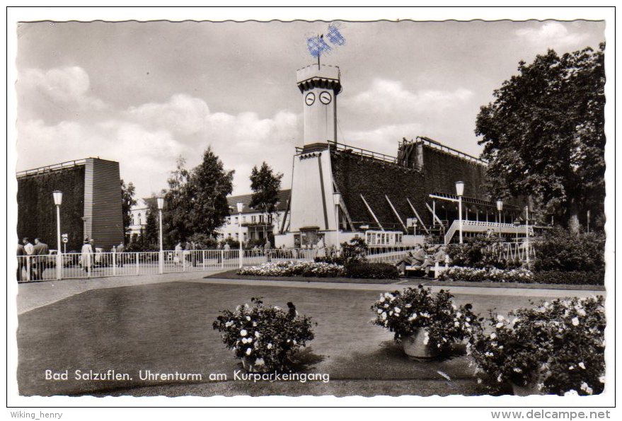 Bad Salzuflen - S/w Uhrenturm Am Kurparkeingang - Bad Salzuflen