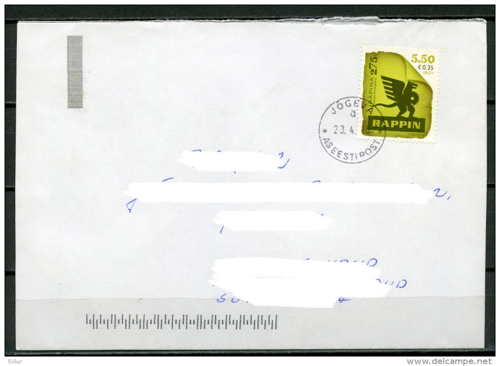 ESTONIA Estland Eesti Postal Cover Cancelled 2009 - Stamp Räpina Paper Mill, 275th Anniversary - Estonia