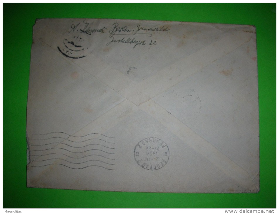 Germany,Deutsche Post Berlin Stamp,mit Luftpost Cover,air Mail Letter,postal Stamp Combination,philatelic,par Avion Seal - Briefe U. Dokumente