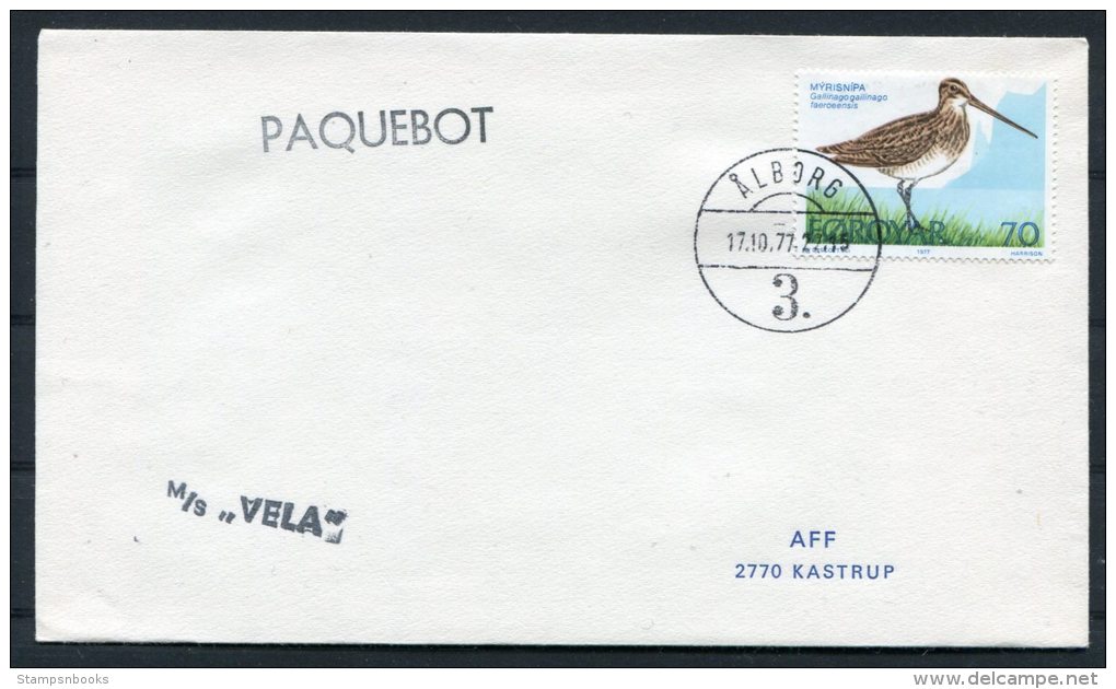 1977 Faroe Islands Denmark M/S VELA Paquebot Ship Cover - Alborg - Faroe Islands