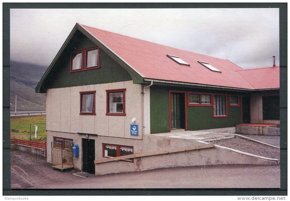 Faroe Islands Study Circle Postcard Kollafjordur Post Office - Féroé (Iles)