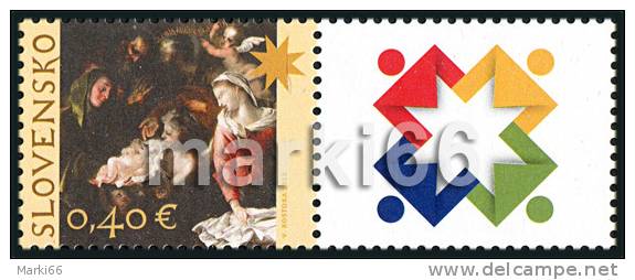 Slovakia - 2012 - Christmas - Mint Stamp With Personalized Coupon - Neufs