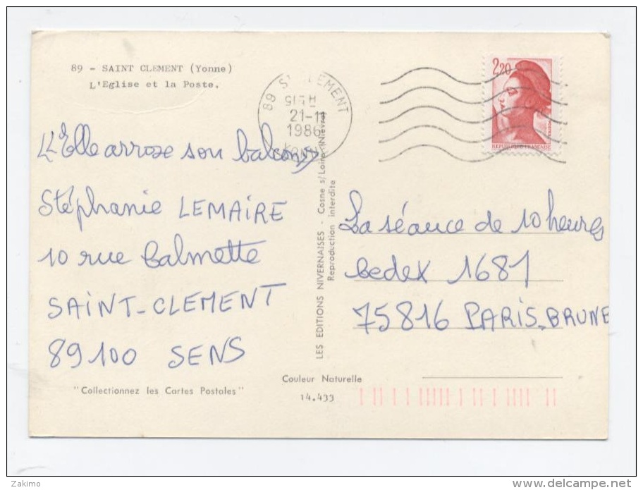 89 --SAINT-CLEMENT-- La POSTE  -RECTO/VERSO -C20 - Saint Clement