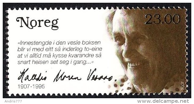 Norway Norge 2007 (16) - 100th Birth Anniversary Of Poet And Writer Halldis Moren Vesaas - Unused Stamps