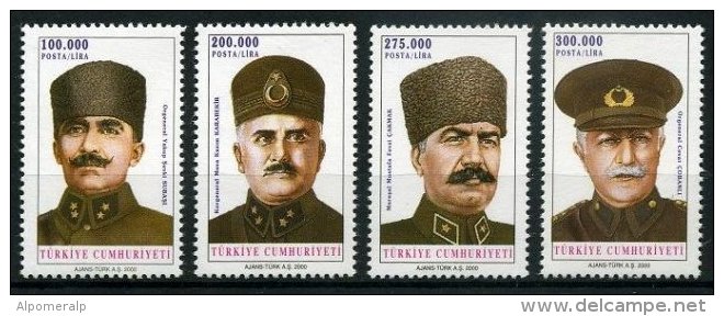 TURKEY 2000 (**) - Commanders Of The Turkish War Of Independence, Mi. 3236-39. - Unused Stamps