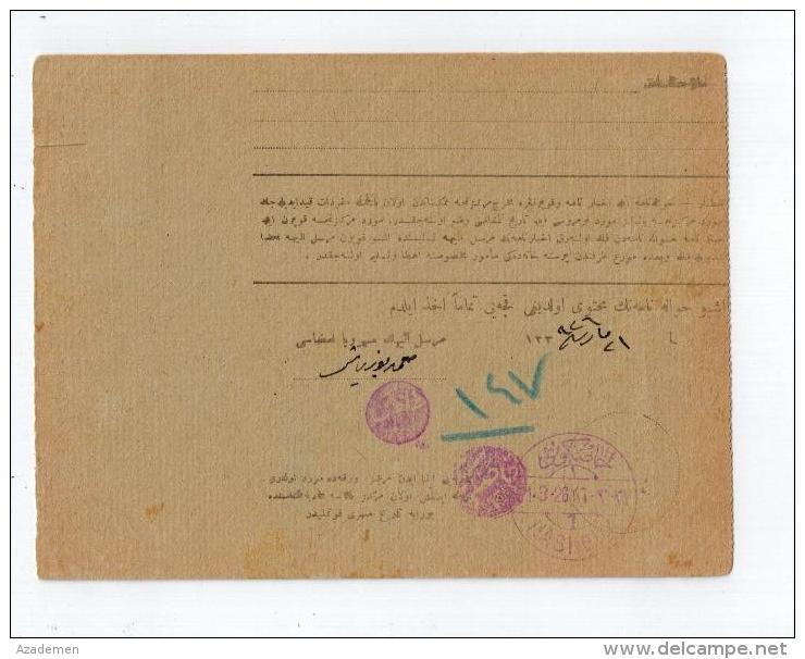 Document Postal De TOKAT 1926 - Storia Postale