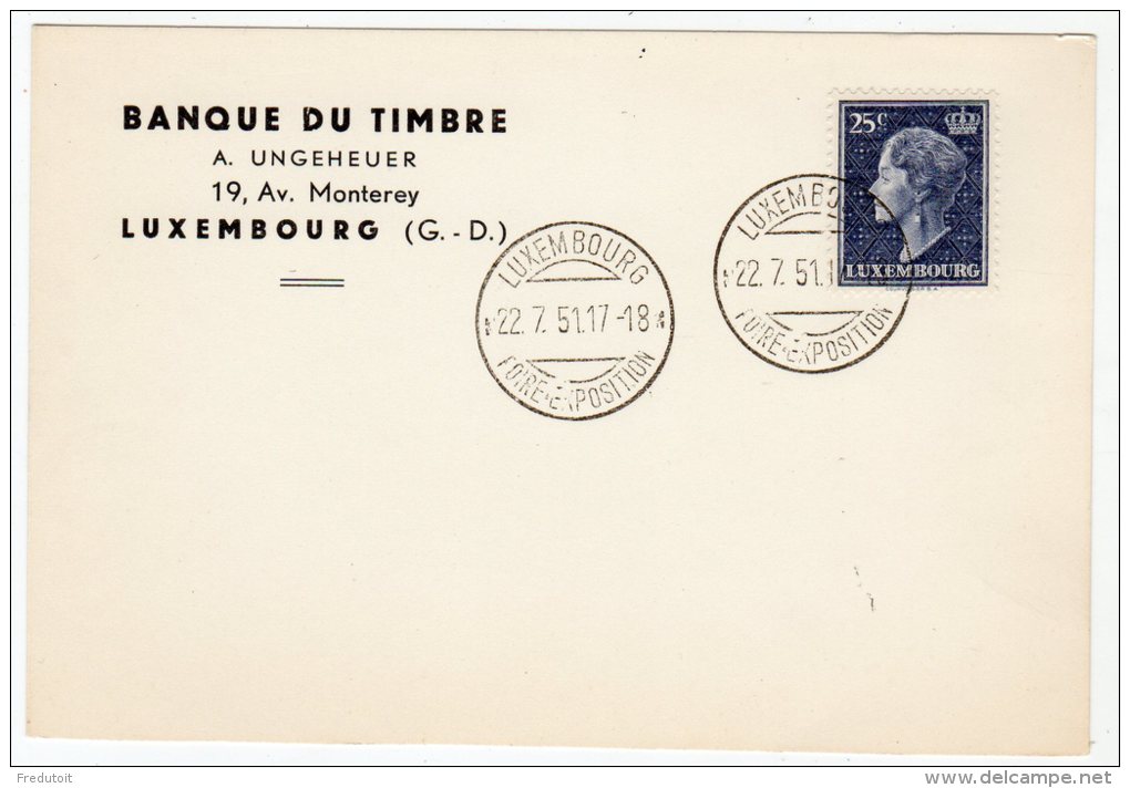 LETTRE - LUXEMBOURG - Oblitération : Foire Exposition Le  22 Juillet 1951 - Franking Machines (EMA)