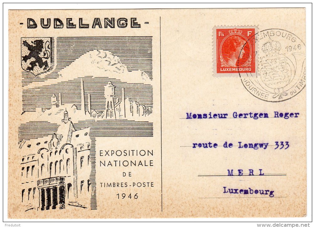 LUXEMBOURG - CARTE JOURNEE DU TIMBRE 1946 - In Gedenken An