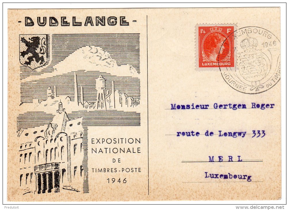 LUXEMBOURG - CARTE JOURNEE DU TIMBRE 1946 - Herdenkingskaarten