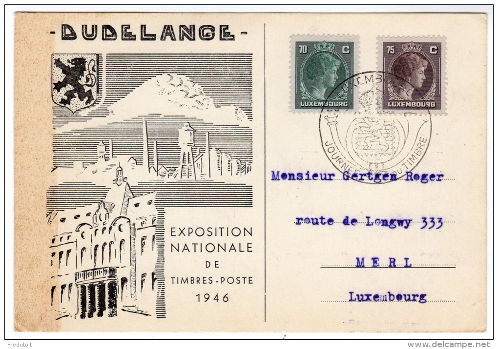 LUXEMBOURG - CARTE JOURNEE DU TIMBRE 1946 - Tarjetas Conmemorativas