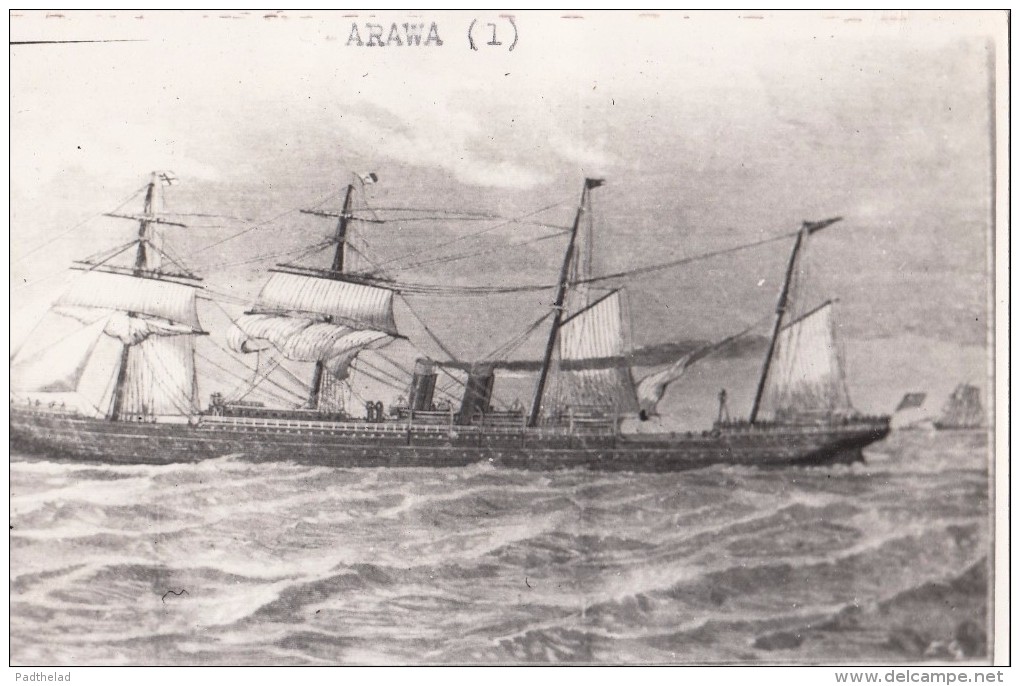 POSTCARD ARAWA STEAM SHIP STEAMSHIP NEW ZEALAND INTEREST WILLIAM DENNY AND BROTHERS Dumbarton - Steamers