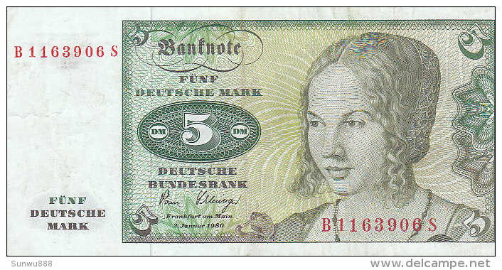 1980- Fünf 5 Mark - 5 Deutsche Mark