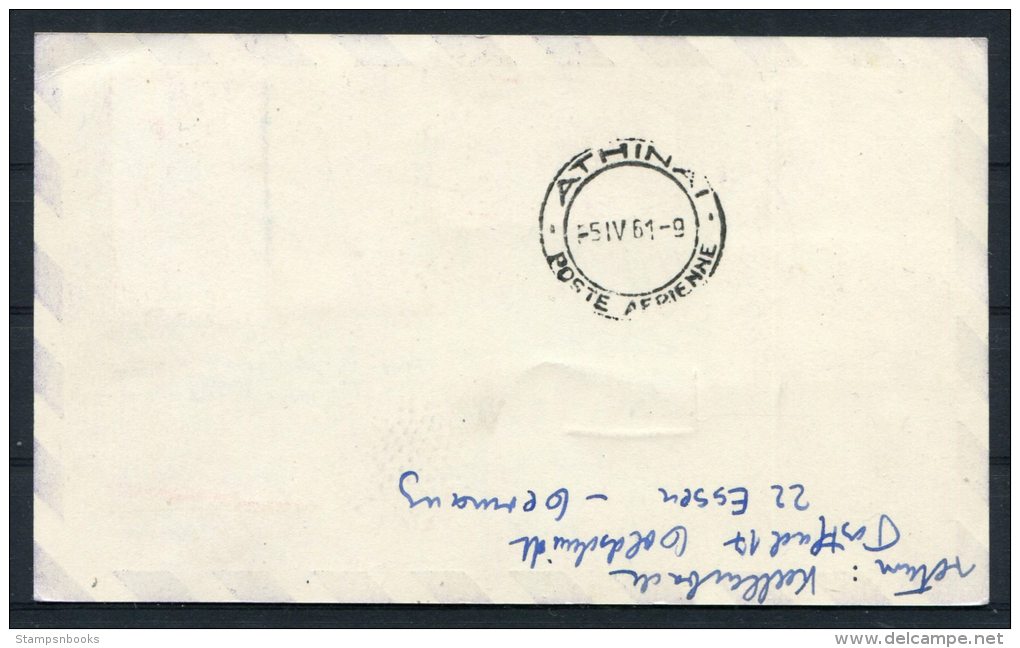 Malta 1937 Coronation Set On 1961 Sabena Caravelle Airmail Flight Postcard - Athens Greece - Malta