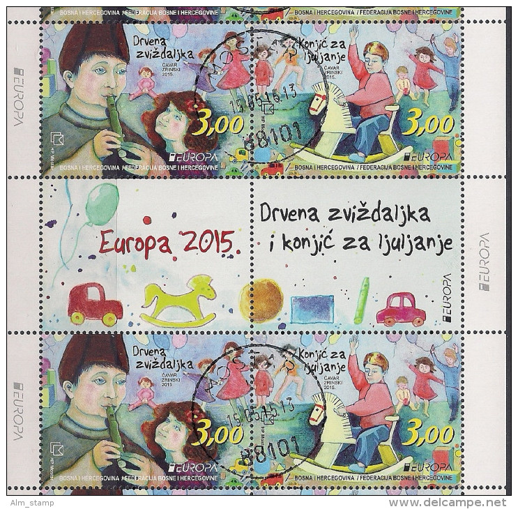 2015  Bosnien - Herz. Kroatisch  Mi. 408-9 Used  Gutter Pair  Europa - 2015