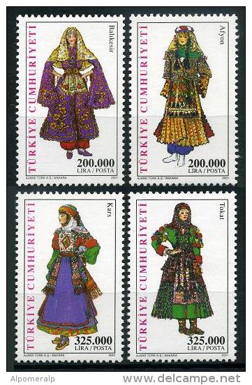 TURKEY 2001 (**) - Mi. 3252-55, Turkish Woman Dresses (1st Issue) - Nuovi