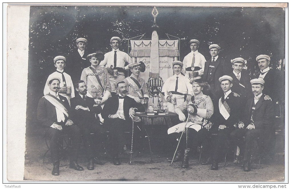 Gesangverein Bauschule ZERBST Sachsen Anhalt Studentika Stammtisch Berlin 1908 Private Fotokarte TOP-Erhaltung - Zerbst