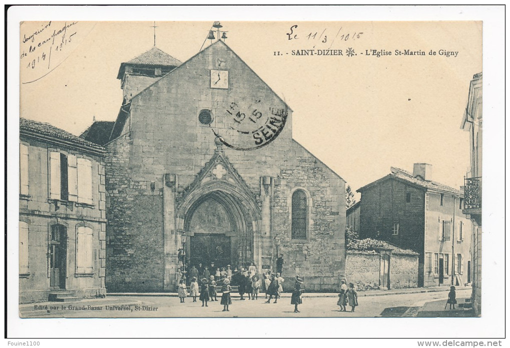 Carte De SAINT DIZIER  L' église Saint Martin De Gigny  ( Correspondance Militaire ) ( Recto Verso ) - Saint Dizier