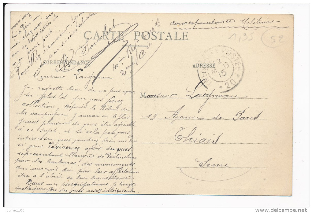 Carte De SAINT DIZIER  L' église Saint Martin De Gigny  ( Correspondance Militaire ) ( Recto Verso ) - Saint Dizier