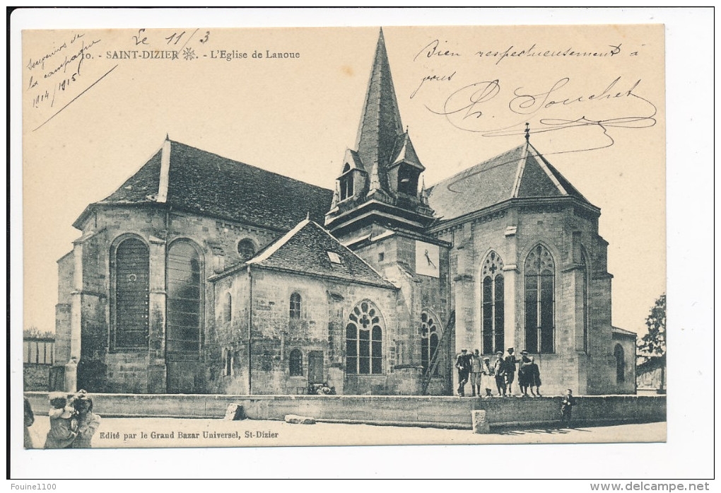 Carte De SAINT DIZIER  L´ église De Lanoue  ( Correspondance Militaire ) ( Recto Verso ) - Saint Dizier