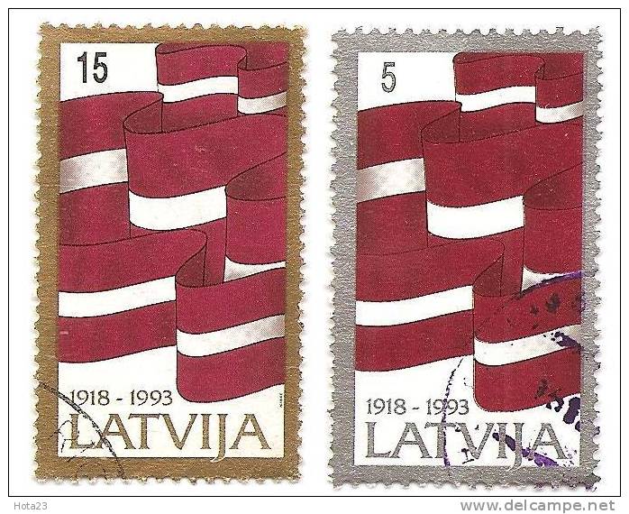 Latvia - Flag 1993  - Latvian Used Stamps (o) - Lettonie