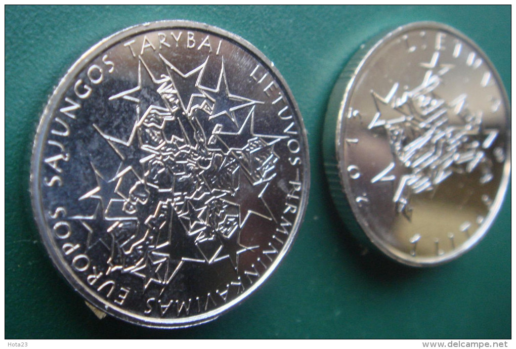 2013 LITHUANIA 1 LITAS 2013 EU PRESIDENCY UNC EUROPE UNION  STARS COIN From Mint Roll - Litauen