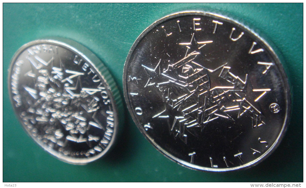 2013 LITHUANIA 1 LITAS 2013 EU PRESIDENCY UNC EUROPE UNION  STARS COIN From Mint Roll - Lituanie