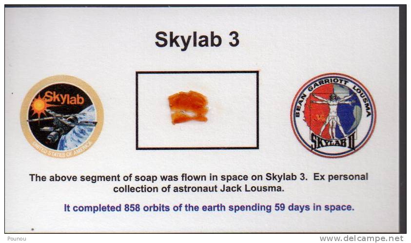 &#9733; SKYLAB 3 - FLOWN SOAP - EX PERSONNAL COLLECTION JACK LOUSMA - United States