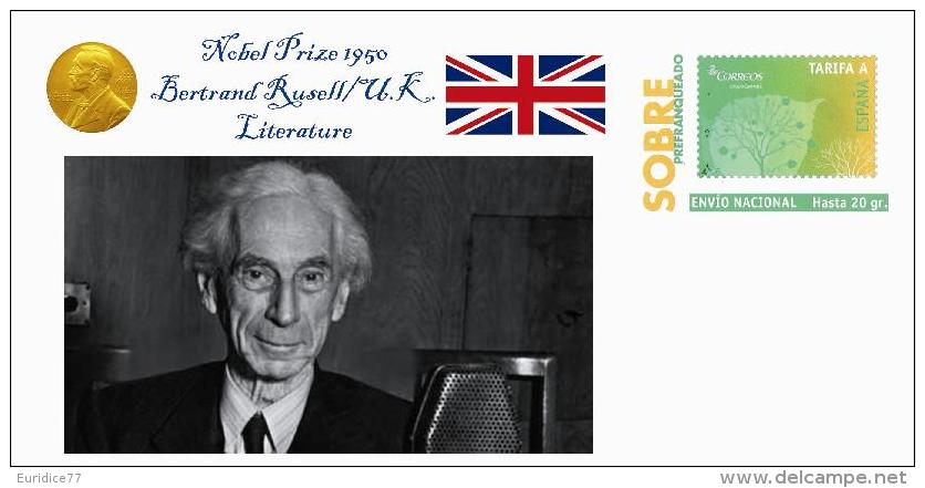 Spain 2015 - Nobel Prize 1950 - Literature - Bertrand Rusell/U.K. Special Cover - Premio Nobel