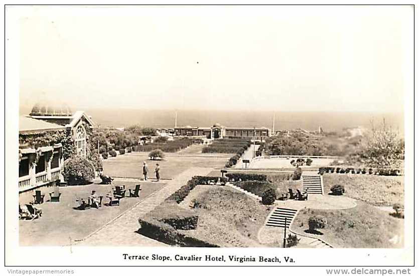 248863-Virginia, Virginia Beach, RPPC, Cavalier Hotel, Terrace Slope - Virginia Beach