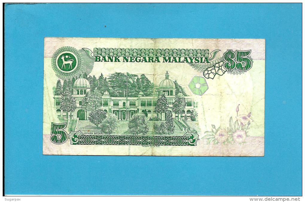 MALAYSIA - 5 RINGGIT -  ND (1989 ) - P 28.b - Sign. Datuk Jaafar Hussein - King T. A. Rahman - 2 Scans - Maleisië