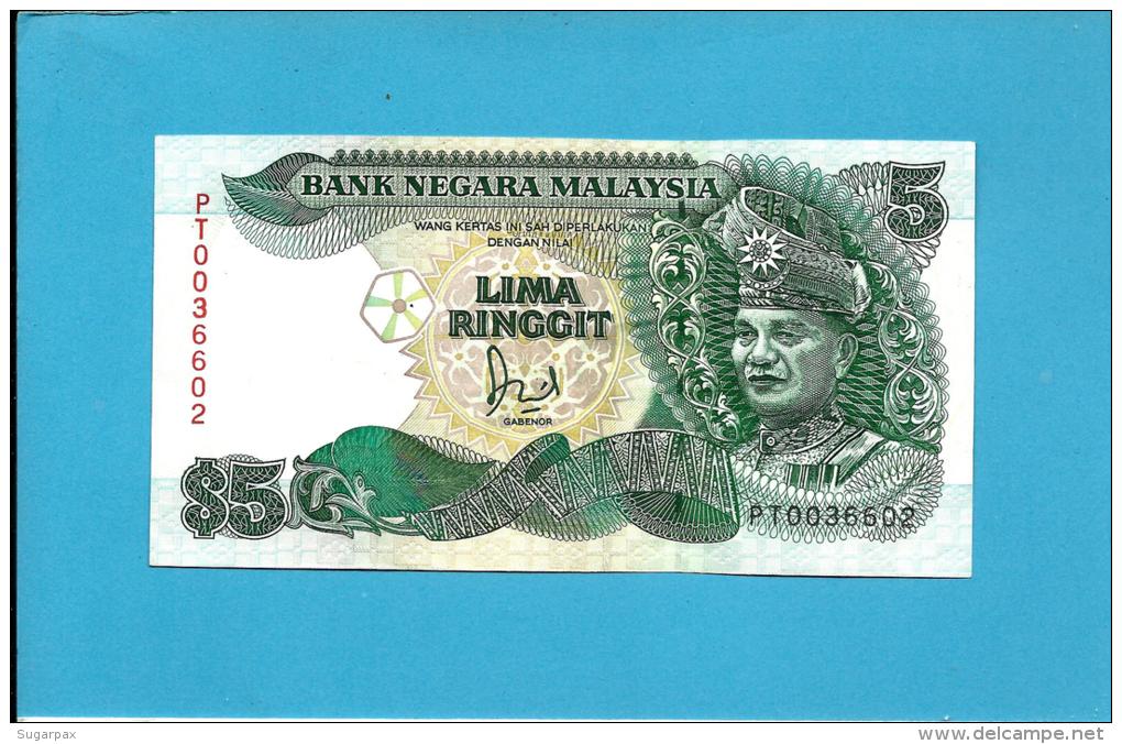 MALAYSIA - 5 RINGGIT -  ND (1989 ) - P 28.b - Sign. Datuk Jaafar Hussein - King T. A. Rahman - 2 Scans - Malasia