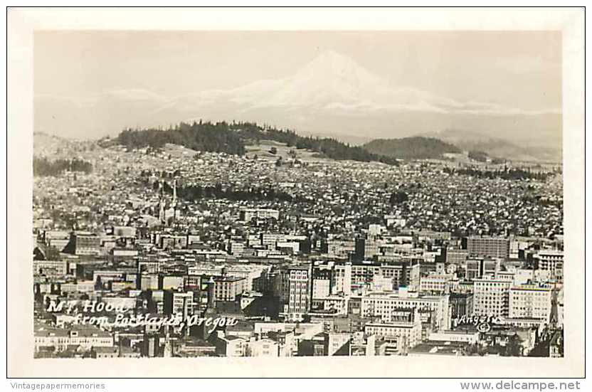 248983-Oregon, Portland, RPPC, City View, Mount Hood, Angelus Photo - Portland