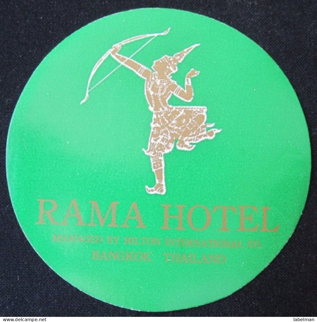 HOTEL MOTEL HOSTEL LODGE INN HOUSE RAMA BANGKOK THAI THAILAND LUGGAGE LABEL ETIQUETTE AUFKLEBER DECAL STICKER - Hotel Labels