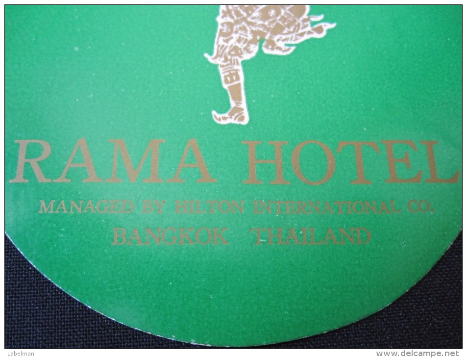 HOTEL MOTEL HOSTEL LODGE INN HOUSE RAMA BANGKOK THAI THAILAND LUGGAGE LABEL ETIQUETTE AUFKLEBER DECAL STICKER - Hotel Labels