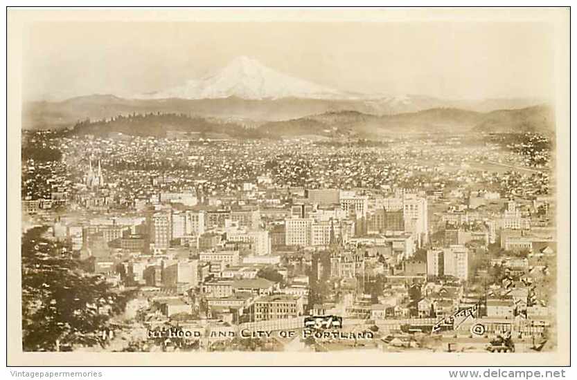 248985-Oregon, Portland, RPPC, City View, Mount Hood, Gifford Photo - Portland