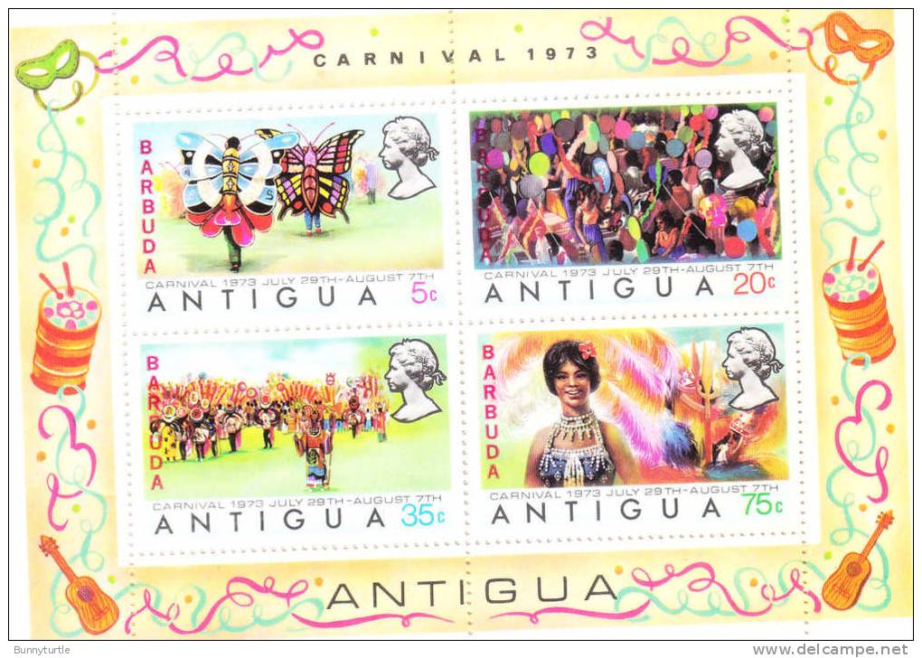 Barbuda 1973 Butterfly Carnival Costumes S/S MNH - Barbuda (...-1981)