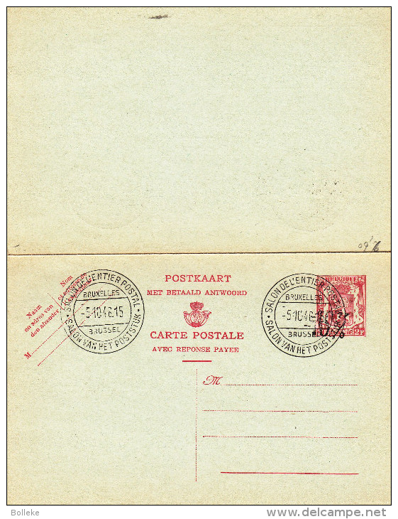 Moins 10% - Belgique - Carte Postale De 1946 - Entier Postal - Oblitération Salon De L'entier Postal - 1946 -10%