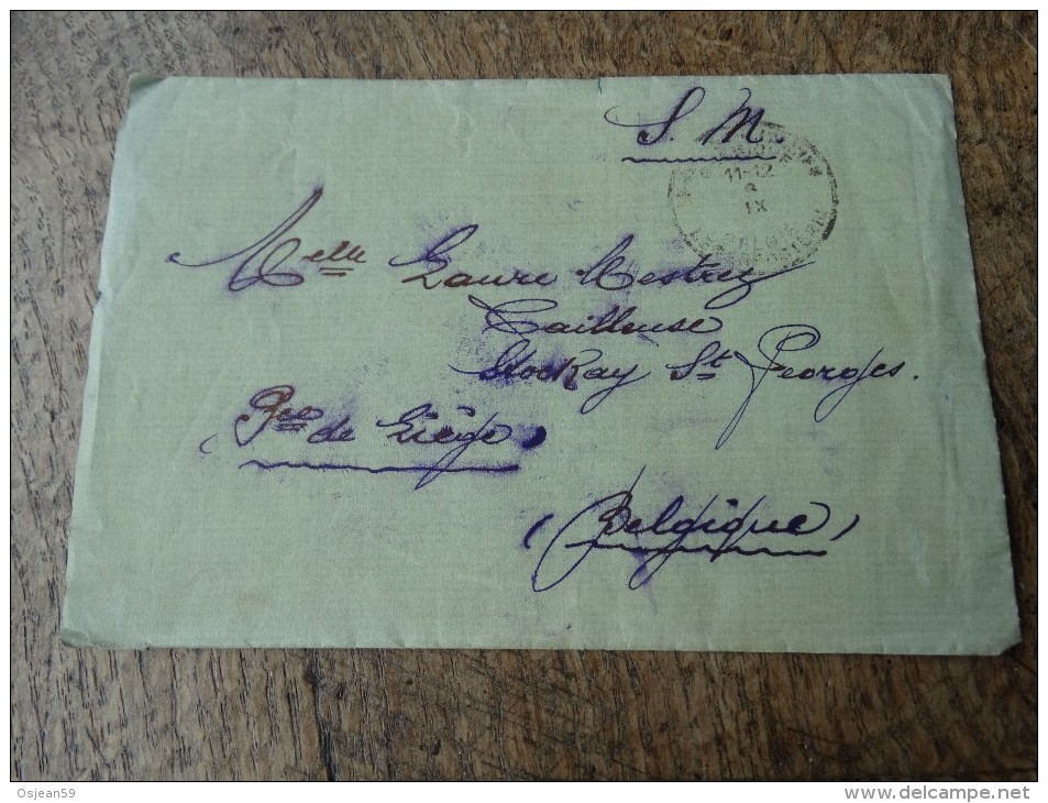 Enveloppe Avec Lettre Accompagnée-armée Belge-oblitération 4eme Bureau Postal-1919 - Legerstempels