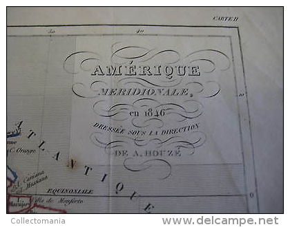 South AMERICA - With Txts About Discouvery Of Islands And Cities - A. Houzé 1846 - Nautical Charts