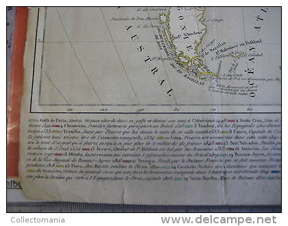 South AMERICA - With Txts About Discouvery Of Islands And Cities - A. Houzé 1846 - Nautical Charts