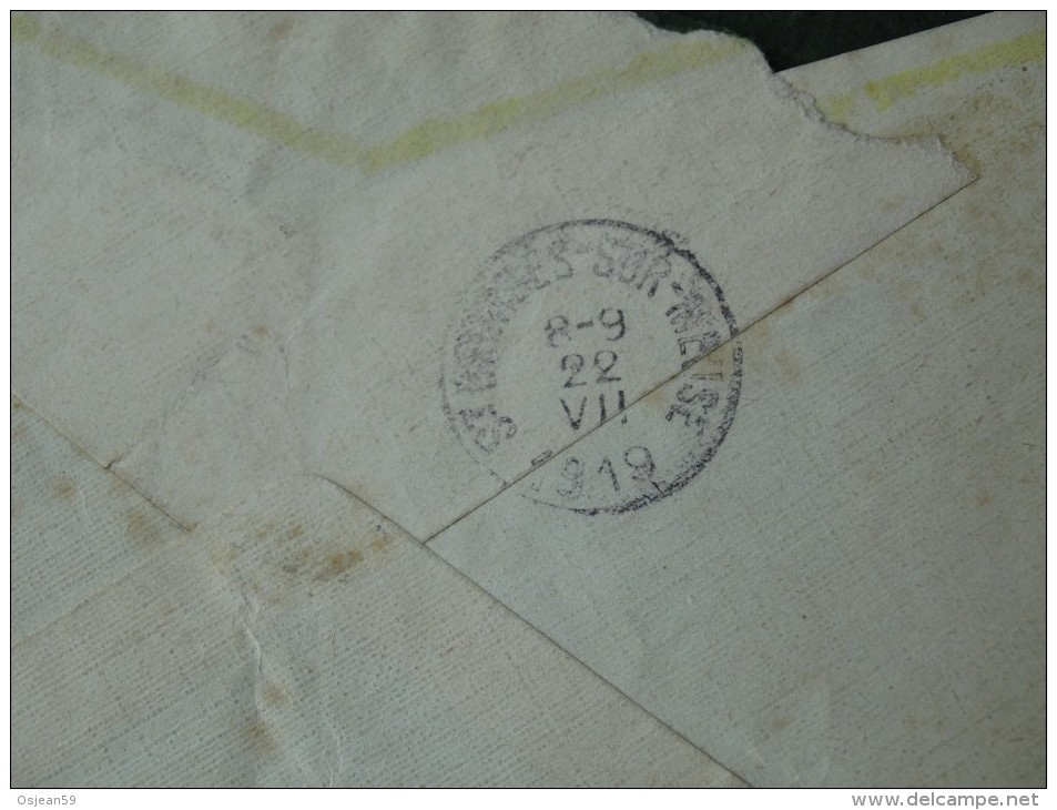 Enveloppe Avec Lettre Accompagnée-armée Belge-oblitération 4eme Bureau Postal-1919 - Marques D'armées