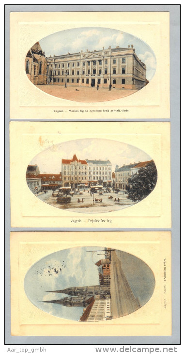 Kroatien Zagreb 1917 3 Zensurierte Karten Versch. Z-O - Croatie