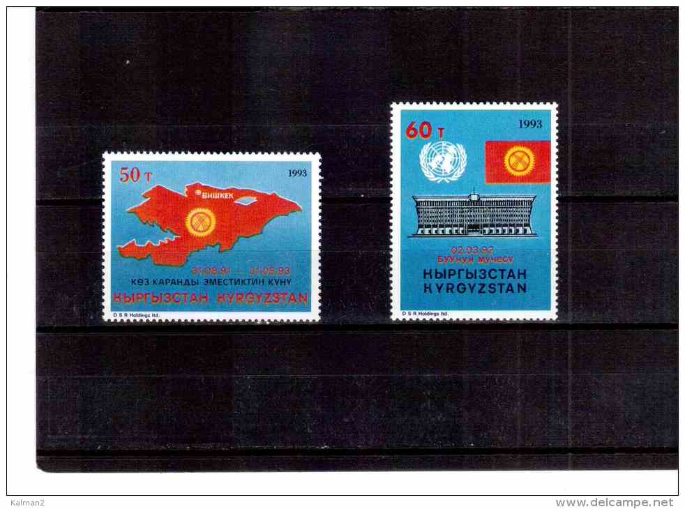 XX486  -  KIRGHISISTAN  -    2° ANN. INDIPENDENZA E AMMISSIONE ALL'O.N.U.** MNH   /   CAT.UNIFICATO NR. 18/19 - Kirghizstan