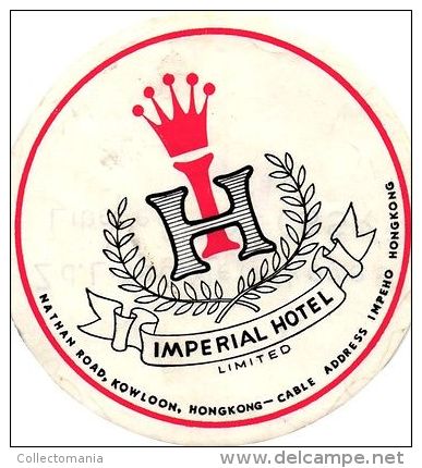 6 Hotel Labels Bagage Lugage Labels  Hong Kong - Capital Imperial - ETIKETTEN Sticker Very Good Condition - Authentic - Adesivi Di Alberghi