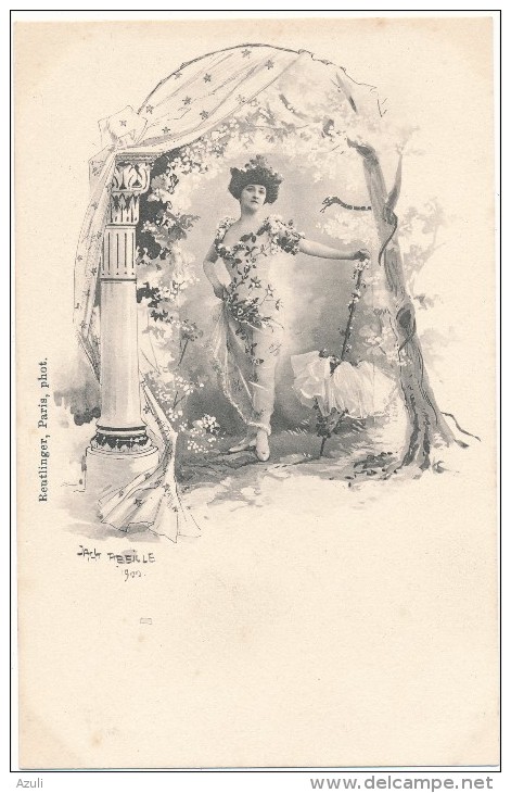 Jack ABEILLE - REUTLINGER  - Art Nouveau,  Femme à L' Ombrelle - Janser