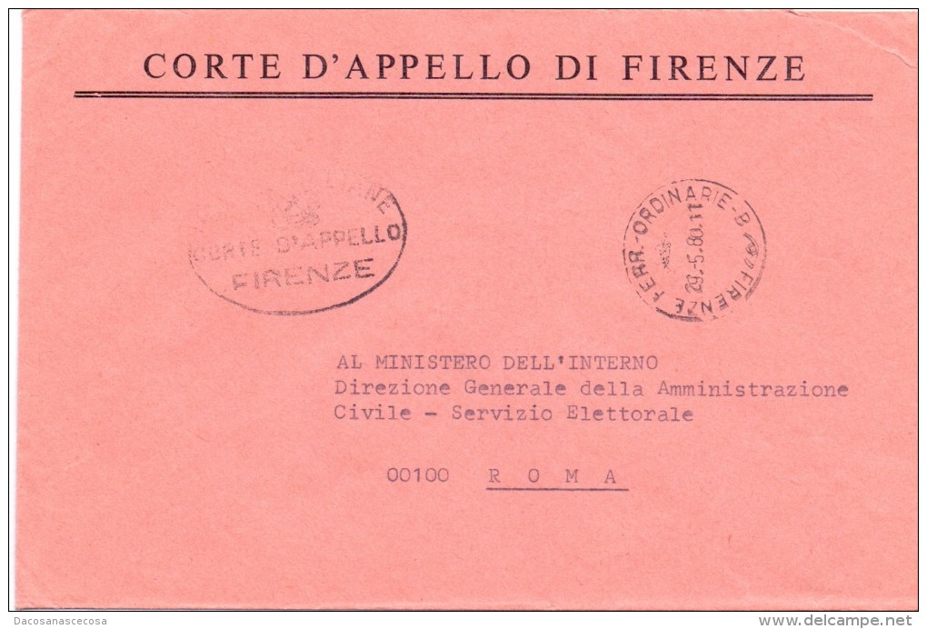 CORTE D'APPELLO DI FIRENZE. - 50100 - FIRENZE - LS - 1980 - FTO 12X17 - TEMATICA TOPIC STORIA COMUNI D'ITALIA - Macchine Per Obliterare (EMA)