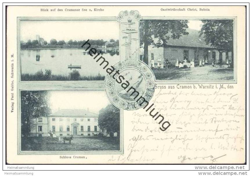 Gruss Aus 19071 Cramon B. Warnitz I.M. - See - Schloss - Gastwirtschaft Christ Bobzin - Autres & Non Classés