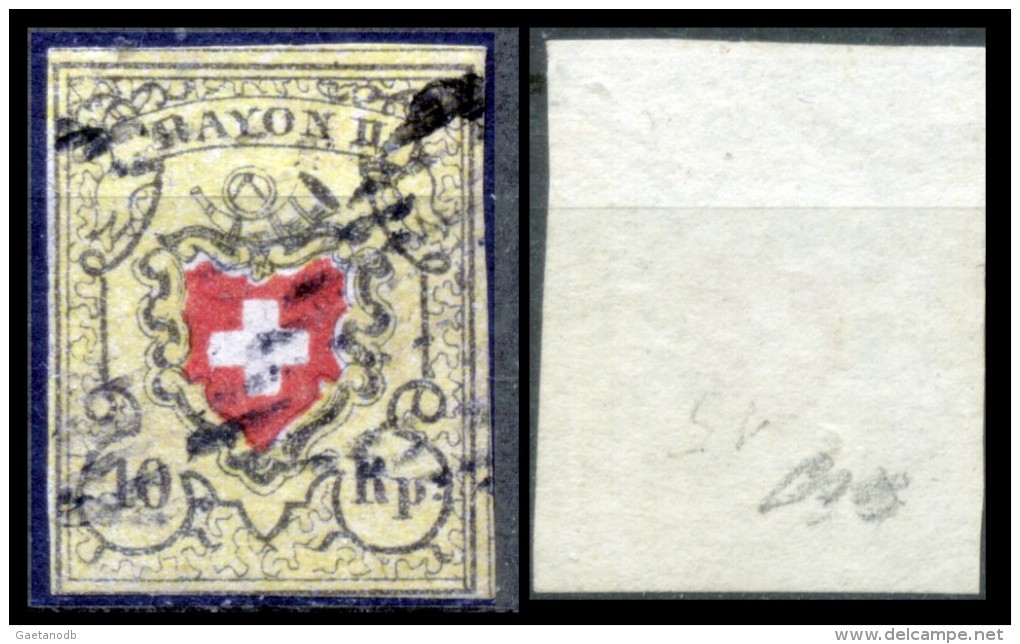 Svizzera--MF-0001 - 1850 - Y&T: N. 15 (o) - Privo Di Difetti Occulti. - 1843-1852 Federal & Cantonal Stamps